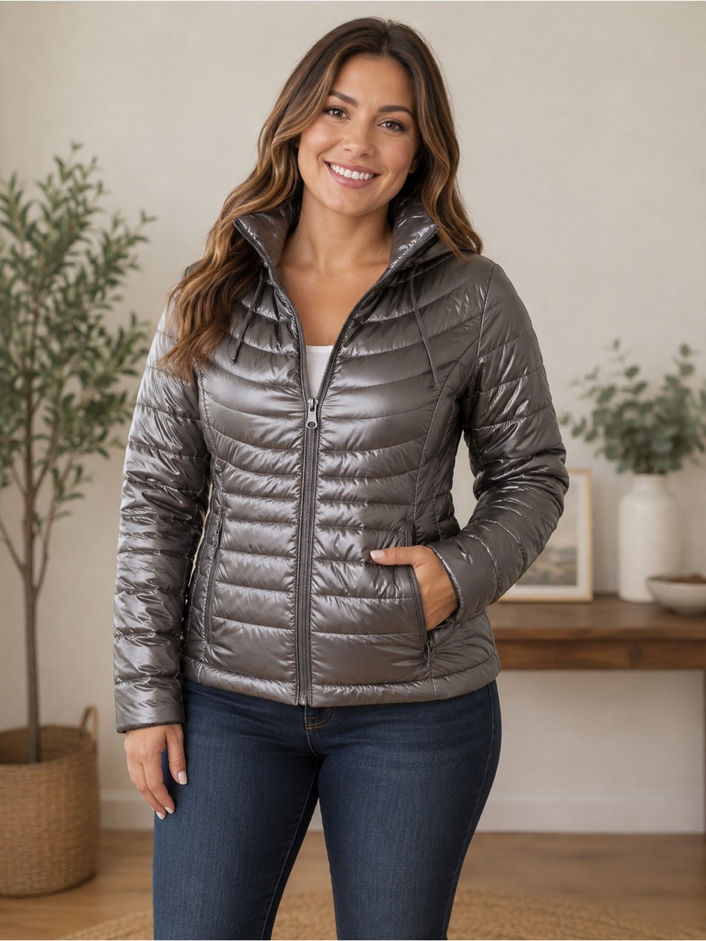 A.N.A. A New Approach Packable Premium Down Puffer Jacket